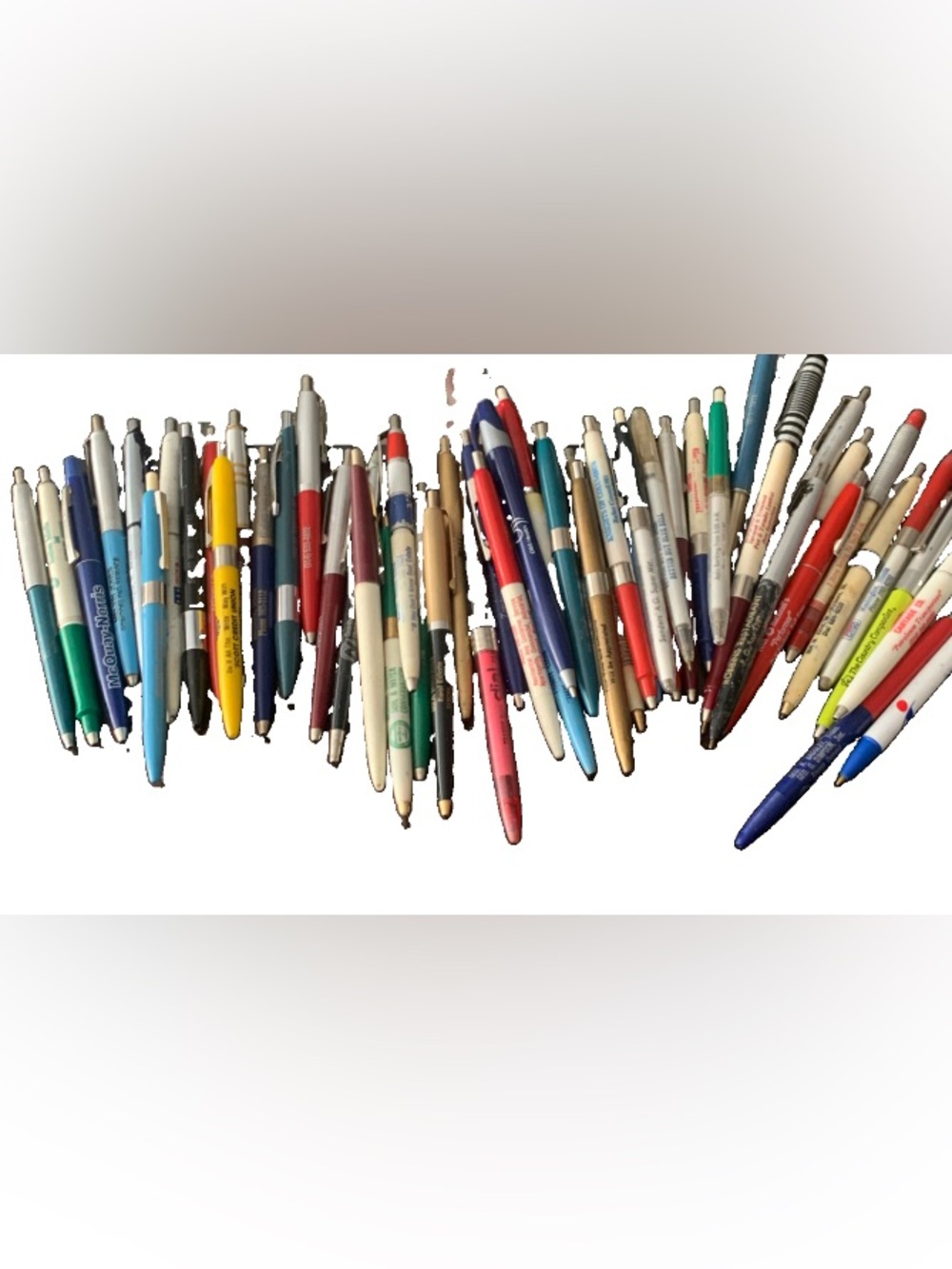 Vintage Lot of 50 Advertising Pens Ball Point Click Hotel Gas Bank Insurance